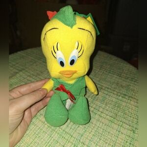 Vintage 1992 Mcdonalds Looney Tunes Tweety Bird Christmas Elf Plush NWT